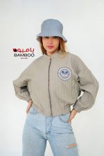 Pleated light bomber jacket