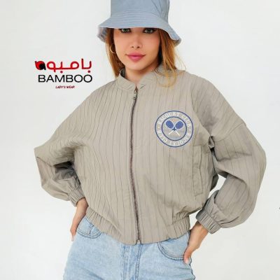 Pleated light bomber jacket
