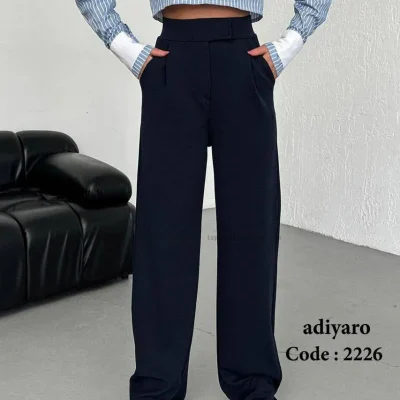 شلوار ساده کمر چسب دار Adiyaro 3