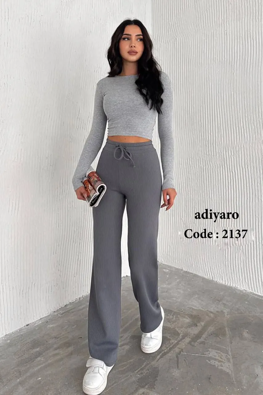 شلوار پارچه راه راه ترک Adiyaro (4) شلوار پارچه راه راه ترک Adiyaro 4